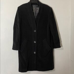Louis Feraud Black Cashmere Wool Blend Coat 8